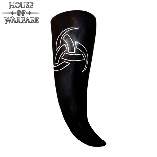 Genuine Drinking Horn with Hand-Carved 'Odin's Triple Horns'