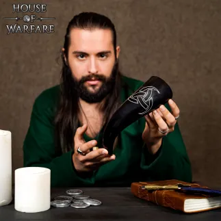 Genuine Drinking Horn with Hand-Carved 'Odin's Triple Horns'