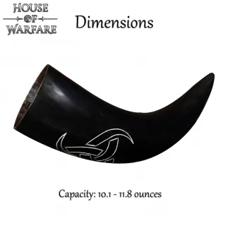Genuine Drinking Horn with Hand-Carved 'Odin's Triple Horns'