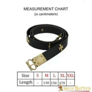 Medieval Leather Belt with Pure Brass Details