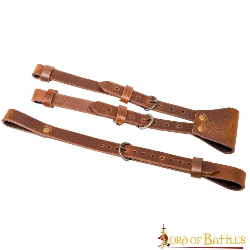 Medieval Sword Hanging Leather Belts Set of Three