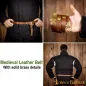 Ceinture médiévale en cuir avec boucle et chape en laiton pur Ceinture médiévale en cuir avec boucle et chape en laiton pur