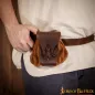 Medieval Leather Belt Pouch with Real Horn Toggle