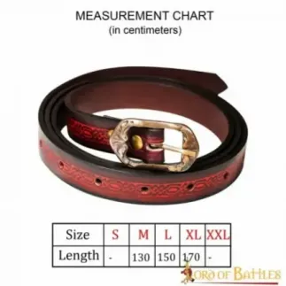 Medieval Leather Belt with Ornate Embossed Design