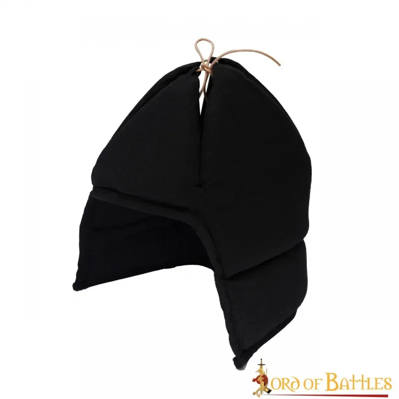 Doublure noire rembourrée pour bassinet médiéval Doublure noire rembourrée pour bassinet médiéval