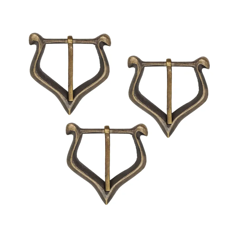 Boucle de ceinture en laiton antique de la fin du Moyen Âge 3Pcs Boucle de ceinture en laiton antique de la fin du Moyen Âge 3Pcs