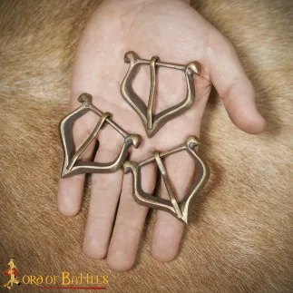 Boucle de ceinture en laiton antique de la fin du Moyen Âge 3Pcs