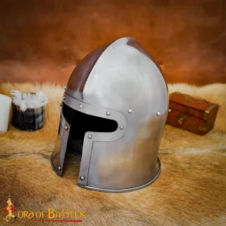 Casque barbute italien du XVe siècle, acier1.6mm