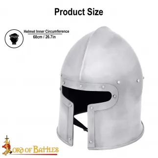 Casque barbute italien du XVe siècle, acier1.6mm