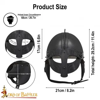 Casque Viking noirci avec doublure rembourrée