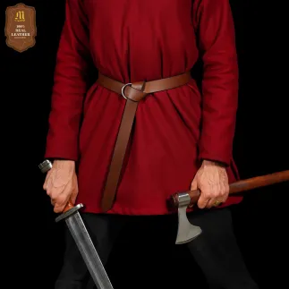 Ceinture viking médiévale en cuir avec anneau