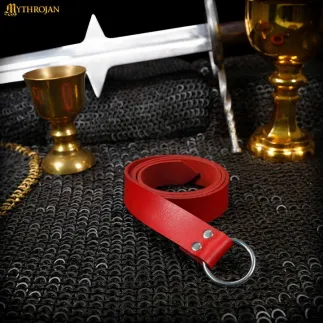 Ceinture viking médiévale en cuir avec anneau