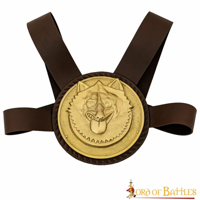 Armure de poitrine en cuir ibérique Cardiophylax avec décoration en laiton pur Armure de poitrine en cuir ibérique Cardiophylax avec décoration en laiton pur