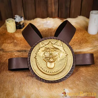 Armure de poitrine en cuir ibérique Cardiophylax avec décoration en laiton pur