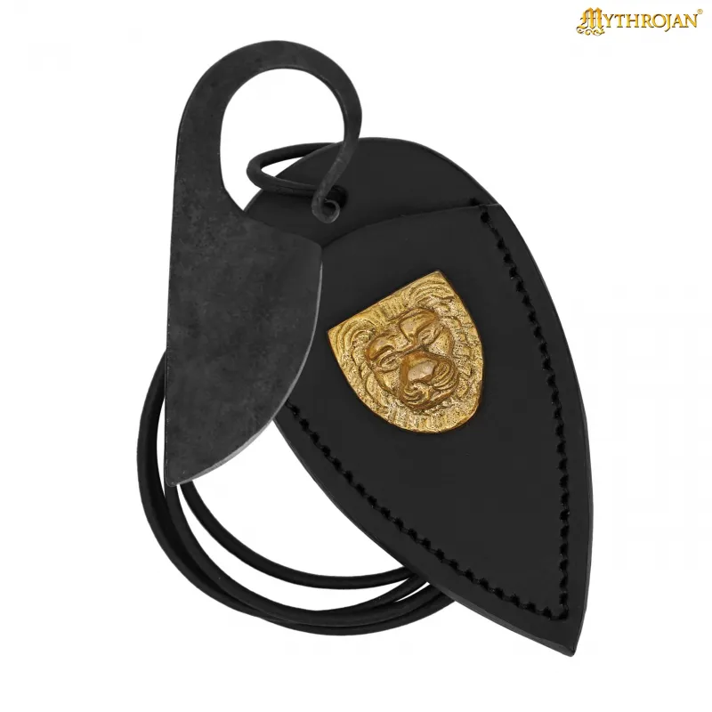 copy of Couteau à anneau celtique Mythrojan avec étui en cuir noir