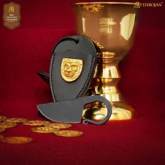 copy of Couteau à anneau celtique Mythrojan avec étui en cuir noir