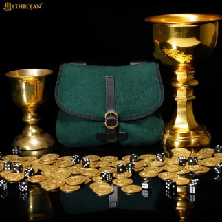 Pochette à bijoux médiévale Mythrojan, sacoche Renaissance pour GN – Vert