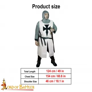 Tabard médiéval en toile de coton pour chevalier teutonique