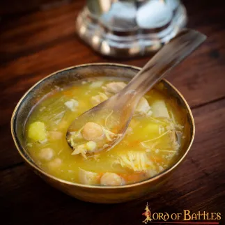 Bol en corne de banquet Viking avec bord en laiton pur, accessoire en corne véritable