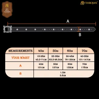 Ceinture  Renaissance en cuir noir où marron avec boucle en laiton