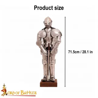 Mini-armure complète décorative en acier inoxydable duc de Bourgogne