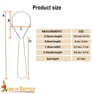 Cuillère médiévale en corne – Ustensile de table artisanal avec finition polie