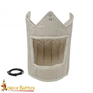 Doublure rembourrée en toile pour casque avec cordon en cuir véritable