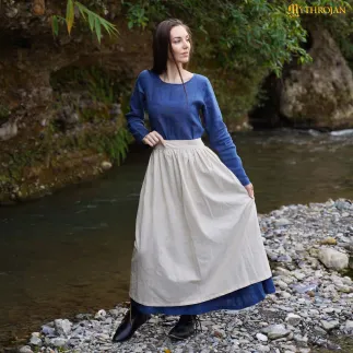 Tablier médiéval « La Fille du Paysan » : tenue authentique du XIVe au XVIIIe siècles pour reconstitutions.