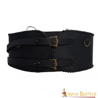 Ceinture large Warrior fabriquée à la main en cuir véritable