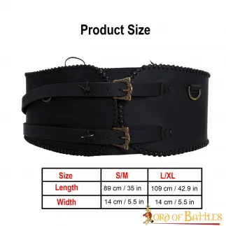Ceinture large Warrior fabriquée à la main en cuir véritable