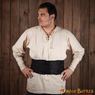 Ceinture large Warrior fabriquée à la main en cuir véritable