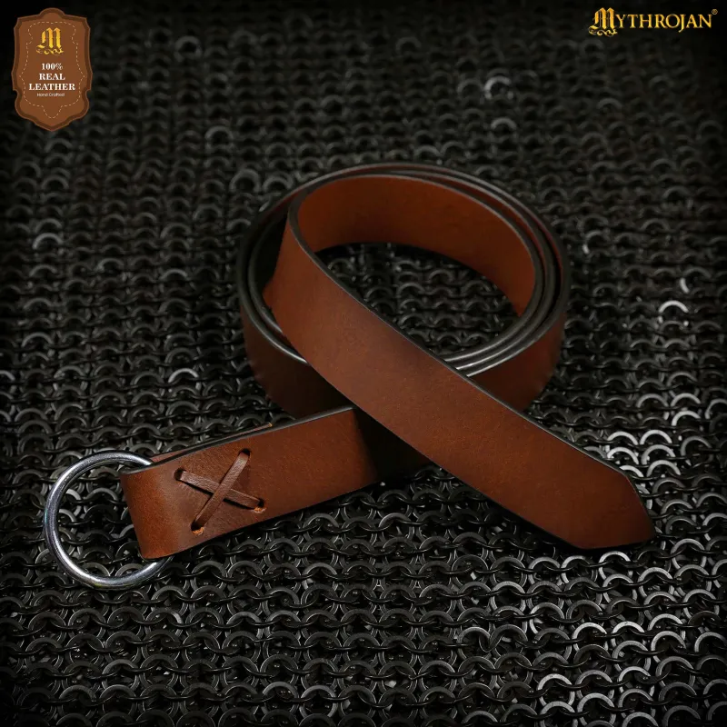 Ceinture  en cuir , idéale pour les jeux de rôle grandeur nature,  médiévale, marron
