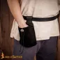 Pochette de ceinture médiévale en cuir avec fermeture à bouton en corne véritable