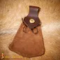 Pochette de ceinture médiévale en cuir avec fermeture à bouton en corne véritable
