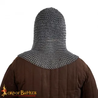 Cotte de mailles ronde ouvertur en  V, bout à bout, diamètre intérieur 9 mm, acier à ressort