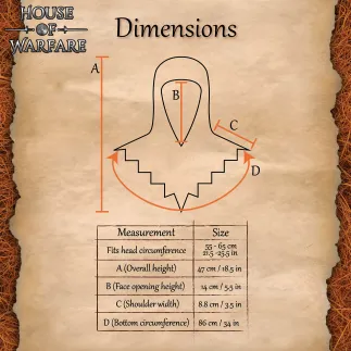 camail avec ouverture en  V – 10 mm, acier inoxydable calibre 16  – Idéale pour les costumes de GN, de cosplay et de cinéma