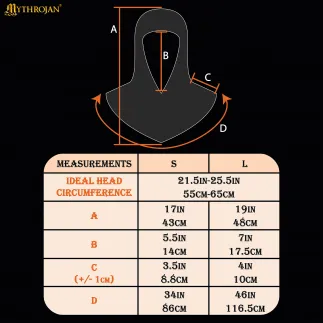 Camail , acier doux et laiton  – Idéale pour les costumes de GN, de cosplay et de cinéma