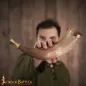 Trompette en cor véritable  avec garnitures en laiton pur
