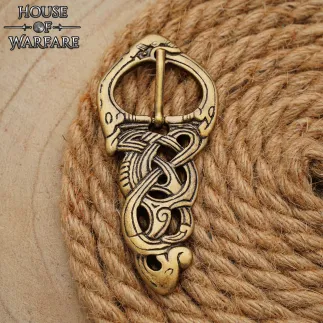 Boucle de ceinture en laiton motif serpent viking – Antique