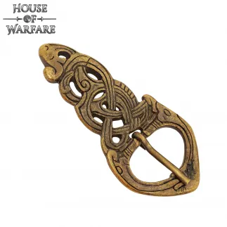 Boucle de ceinture en laiton motif serpent viking – Antique