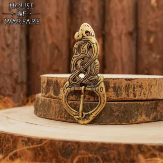 Boucle de ceinture en laiton motif serpent viking – Antique