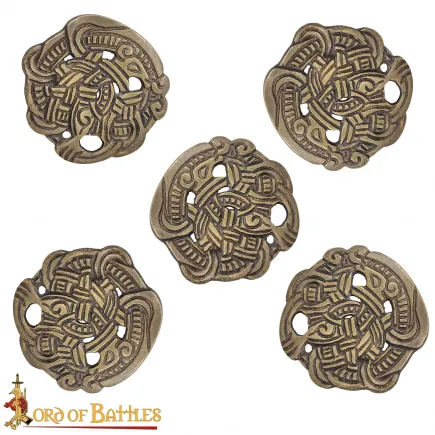 Montures en cuir et laiton antiques Viking Greiftier