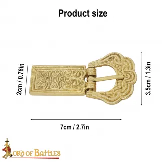 Boucle de ceinture celtique en laiton massif, accessoire en cuir