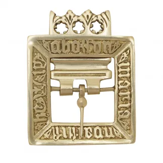 Boucle en laiton massif du XVe siècle, accessoire en cuir