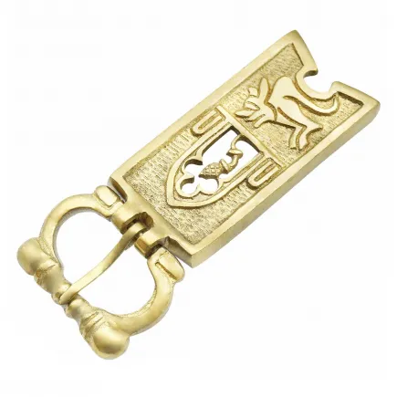 Boucle de chardon fermée médiévale, accessoire de ceinture en laiton massif pur