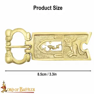 Boucle de chardon fermée médiévale, accessoire de ceinture en laiton massif pur