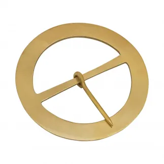 Boucle ronde médiévale en laiton massif 9,5 cm