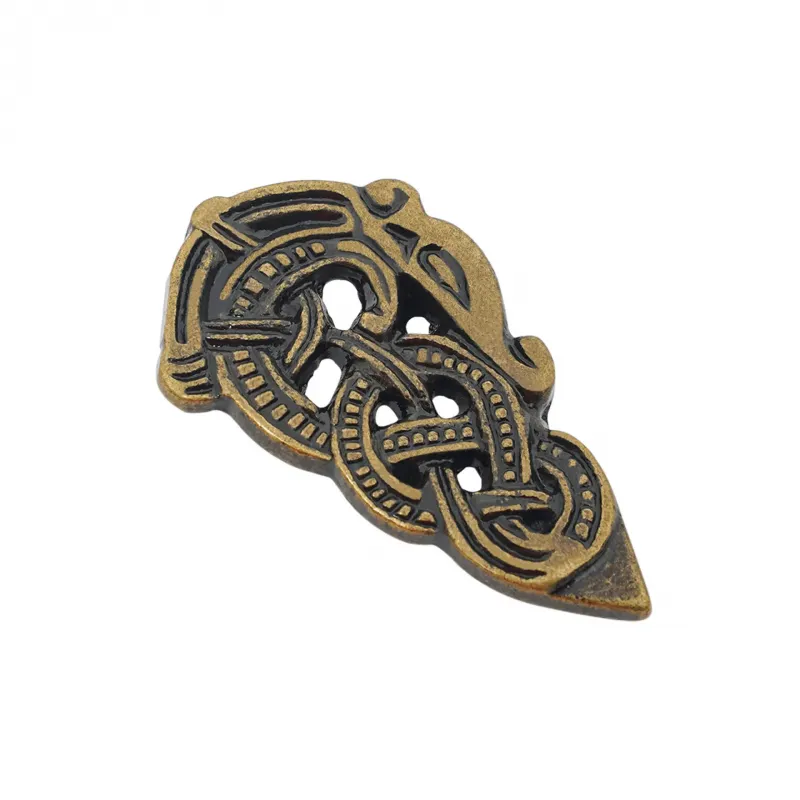 Extrémité de ceinture Viking Haithabu en laiton massif antique