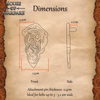 Extrémité de ceinture Viking Haithabu en laiton massif antique