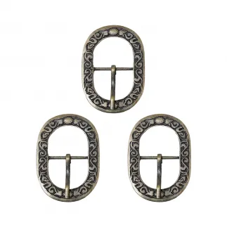 Boucle de ceinture florales en laiton antique. 3Pcs